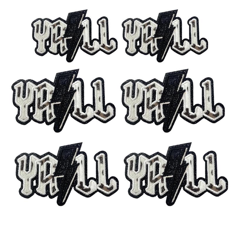 5pcs /Set Jackets Hats Sew /Ironing Embroidered Patches Love Leopard Print Gritt Patch Iron On Patches For Clothing Backpack Diy 