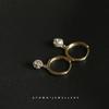 Elegant 14K Gold Plated S925 Sterling Silver Hoop Earrings with Cubic Zirconia and Sterling Silver Ear Backs.
