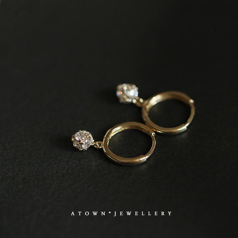 Elegant 14K Gold Plated S925 Sterling Silver Hoop Earrings with Cubic Zirconia and Sterling Silver Ear Backs.