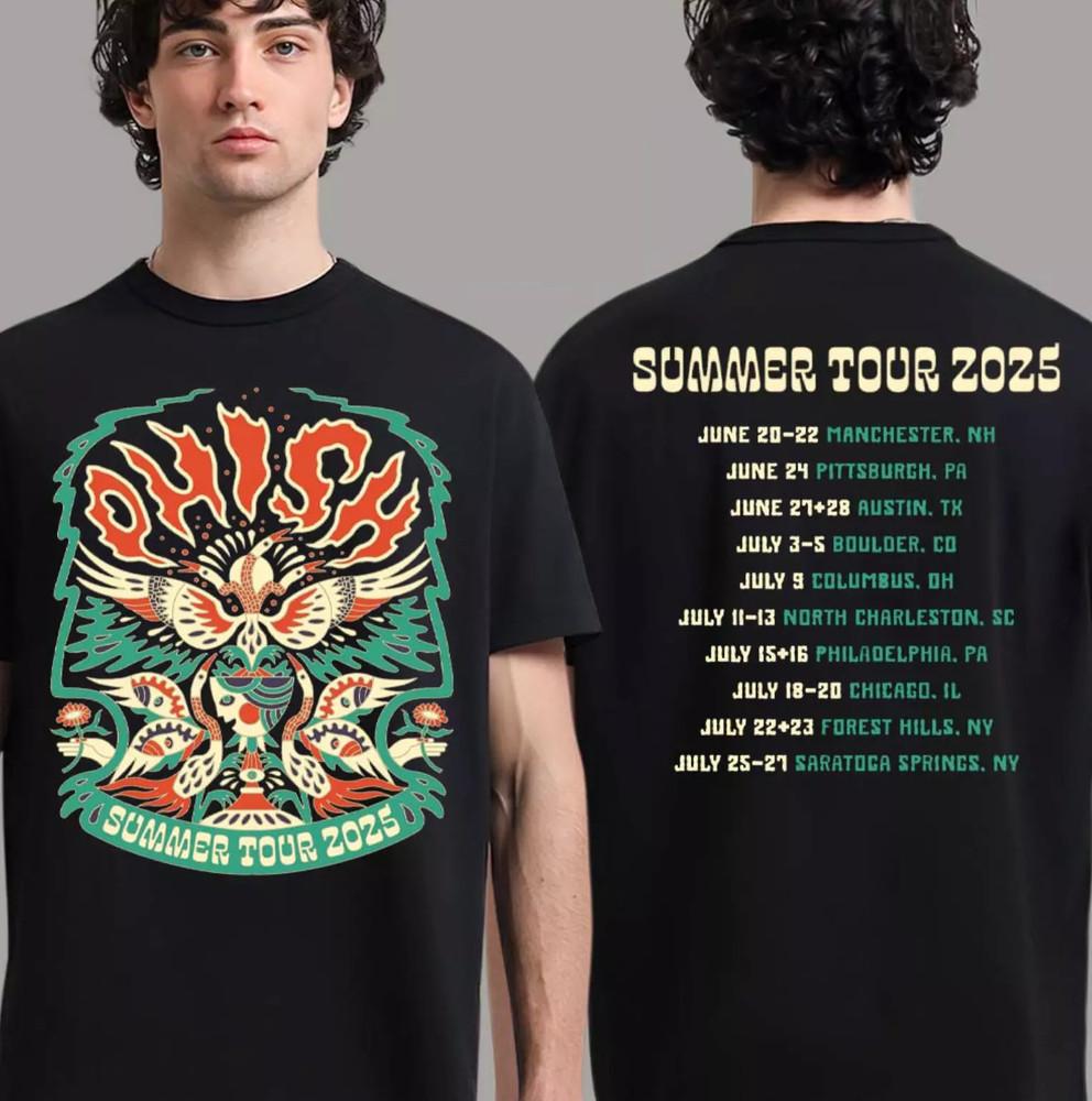 Phish Summer Tour 2025 Tour Dates Two Sides Unisex T-Shirt M650 Unisex T-Shirt XXL