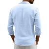 Men's Long Sleeve Cardigan Loose Casual Solid Button-Down Collar Shirt.