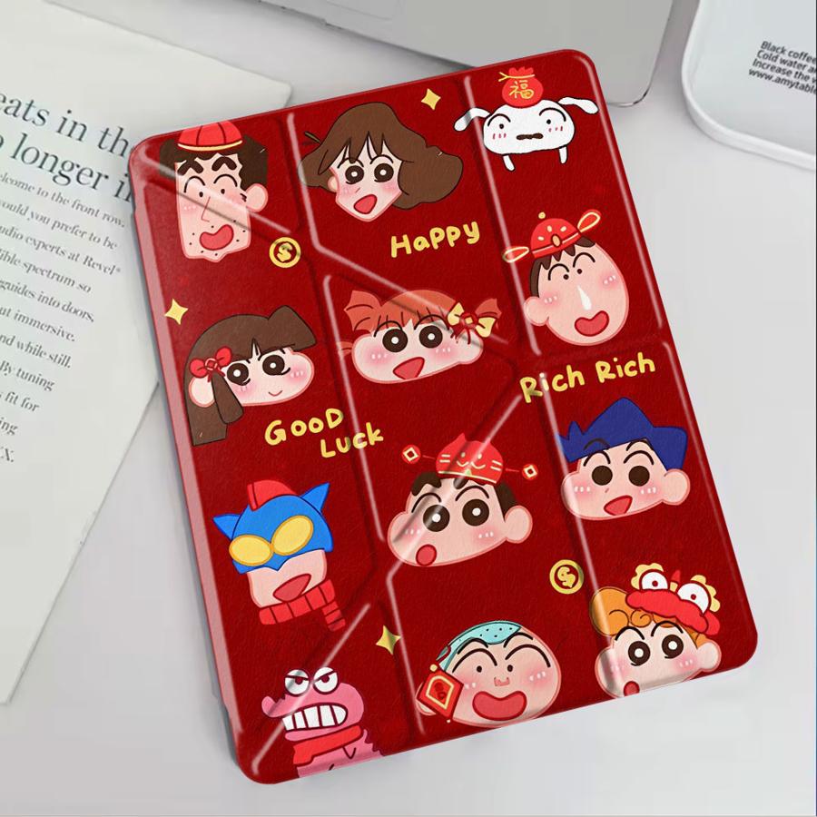 Cute Cra-yons Shin-chans Anime Tablet Case For iPad Pro 11th 10th 9th 8th 7th 12.9inch Air 4 5 M3 M2 1 2 M4 11inch Mini 6 7 Pro