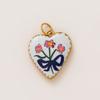 18K Gold Stainless Steel Heart Flower Pendant with Color Retention