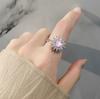 Jewelry Color Flower Zircon Ring Aaa Zirconium Diamond Ring Ring Ring Korean Version European And American Jewelry