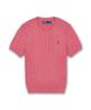 POLO RALPH LAUREN [W] Cable Knit Cotton Short Sleeve Sweater - Red