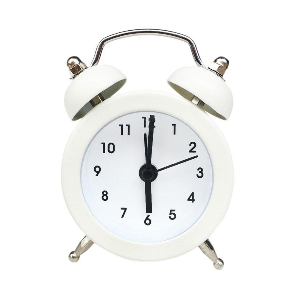 Silent Clock Twin Bell Alarm Clock Loud Alarm Great For Heavy Sleepers For Bedroom Decoration Rabbit Ears Cute Mini Metal Alarma