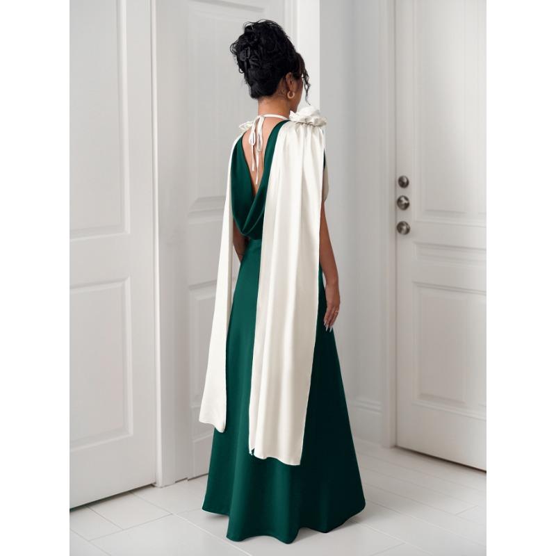 VEZFAA Dámská móda léto jaro ležérní šaty bez rukávů s výstřihem do V a vysokým pasem