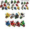 Ninjas Character Motorcycle Toy Set 8 Pieces Creative Brain Building Blocks