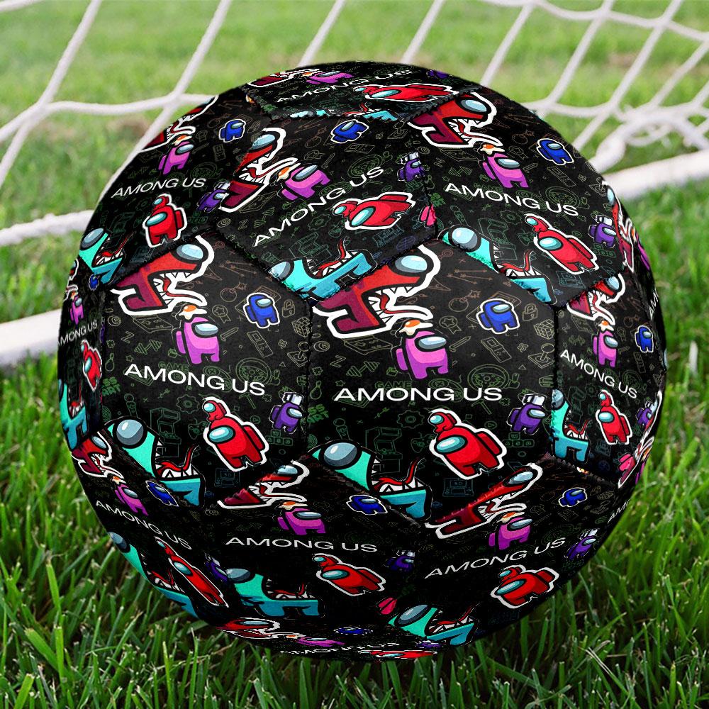 Among Us Print Size 5 Soccer Ball, Standard Match Football for Sports Game and Team Practice, Ideal Gift for Soccer Fans