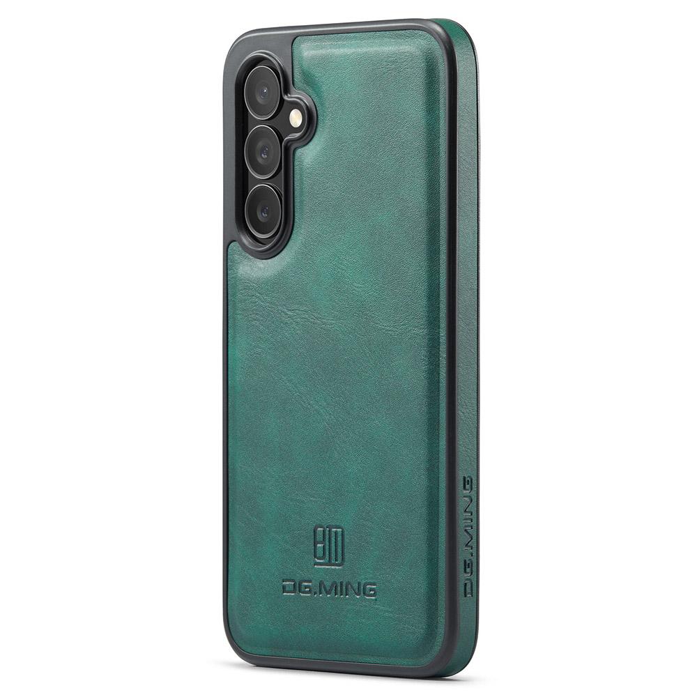 

DG.MING For Samsung Galaxy S25 Case Anti-Drop Leather Coated PC+TPU Phone Back Cover Green