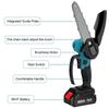 6 Zoll 3000W Holzschneider 88VF Einhand-Kettensägen Mit 1/2 Akku Für Holzbearbeitungswerkzeug Blaue Elektrische Kettensäge