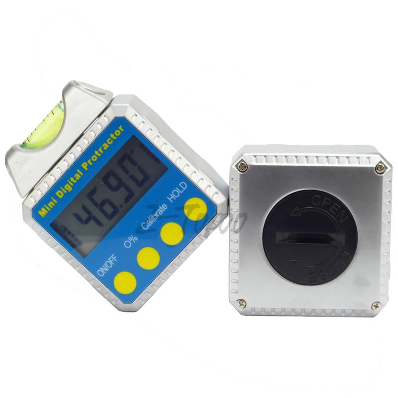 360 Degree Mini Digital Inclinometer with Bubble Digital Protractor Bevel Box with Spirit Digital Angle Meter синий