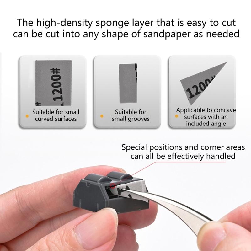 #400-#1200 Sanding Sticks Sanding Sponge Recommended for 14 and 18Year Olds Delivering Smoothly Finish On Fine Model