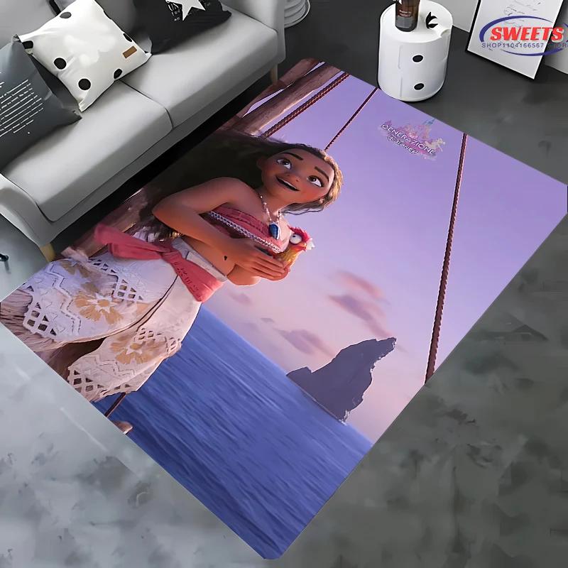 Disney Moana Cartoon Carpet New Release! Bedroom Living Room Bed Mat, Non-slip Exquisite Home Decor, Durable Washable Rug