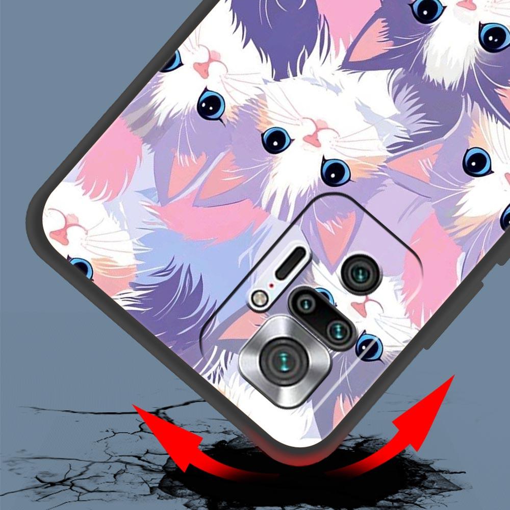 Colorful Cat Design Phone Case Cover for Redmi 14C 10C Note 15 14 13 12 10 11 K40 Pro Plus 5G Soft TPU Shockproof Shell Fundas