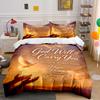 "God Will Carry You Spiritual Bedding Set" Bedding Set (1 Duvet Cover, 2 Pillowcases, Duvet Not Included)