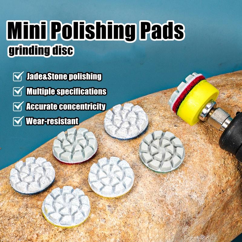 25mm Mini Diamond Polishing Pads Marble Granite Gemstone Grinding Wheel Fine Polishing Flexible Resin Sanding Disc Self-adhesive