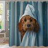 Modern Lovely Puppy Shower Curtain Bath Curtain Cute Dog Printed Bathroom Curtains For Home Decoration Curtain With Hooks