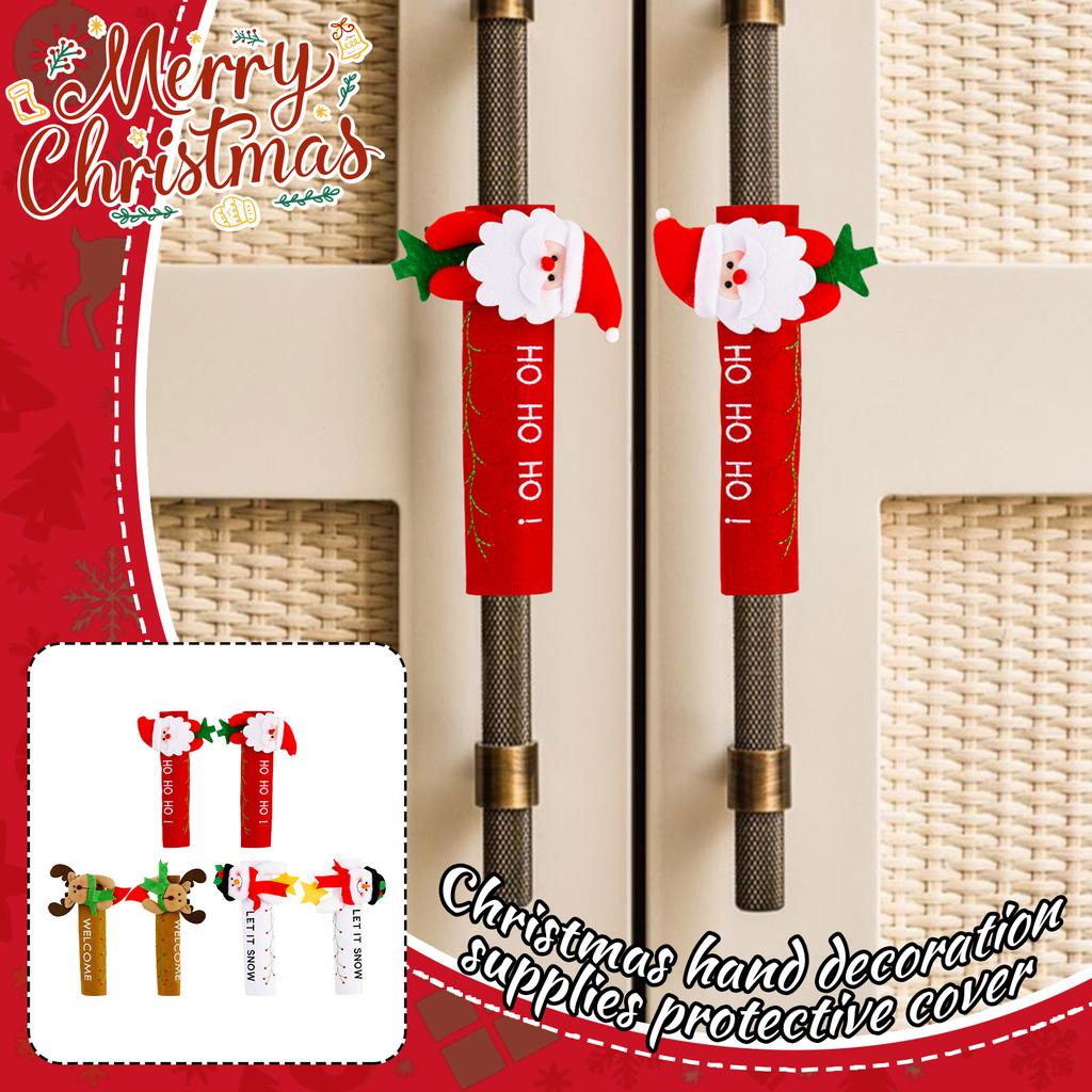 Christmas Decorations, Gloves, Cartoon Refrigerators, Claus Door Handles, Decorative Protective Covers
