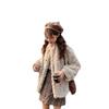 Imitation rabbit fur brush plush jacket women's short short small autumn and winter new fur plush top