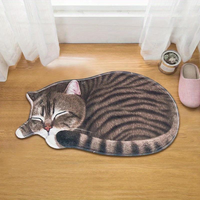 Cute Cat Rug - Easy to Clean and Stain Resistant Floor Mat for Bathroom, Living Room, Bedroom and Footrest - Home Decor