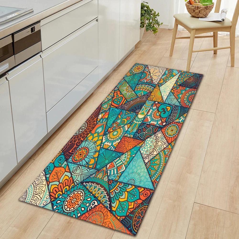 Bohemian Retro Mandala Pattern Home Kitchen Floor Mat Door Front Decoration Floor Mat
