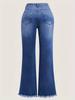 Women's Plus Size Stretch Micro Flare Embroidery Denim Jeans