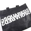 Dsquared2 Tragetasche Logo-Print Beutel inklusive Schwarz Weiß Leder Gebraucht