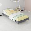 Modern Minimalist Bed Frame, 90x200 cm, Grey, Dutch Velvet Fabric, Low-Profile Base, Bedroom Furniture. Excludes Gas Lift, Headboard, and Mattress.