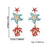 Elegante Seestern Korallen Ohrstecker für Damen Sommer Ozean Stil Blaue Emaille Zweig Hängeohrringe Strandurlaub Schmuck Geschenk