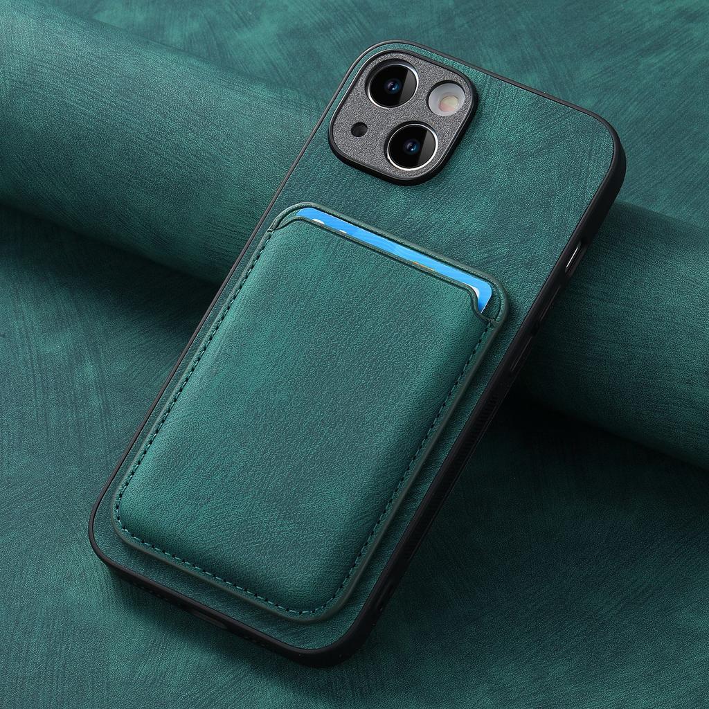 Applicable Apple 16 Pro Mobile Phone Case Leather Solid Color Retro 15 Pro Magnetic Card Case IPhone14 Protective Case