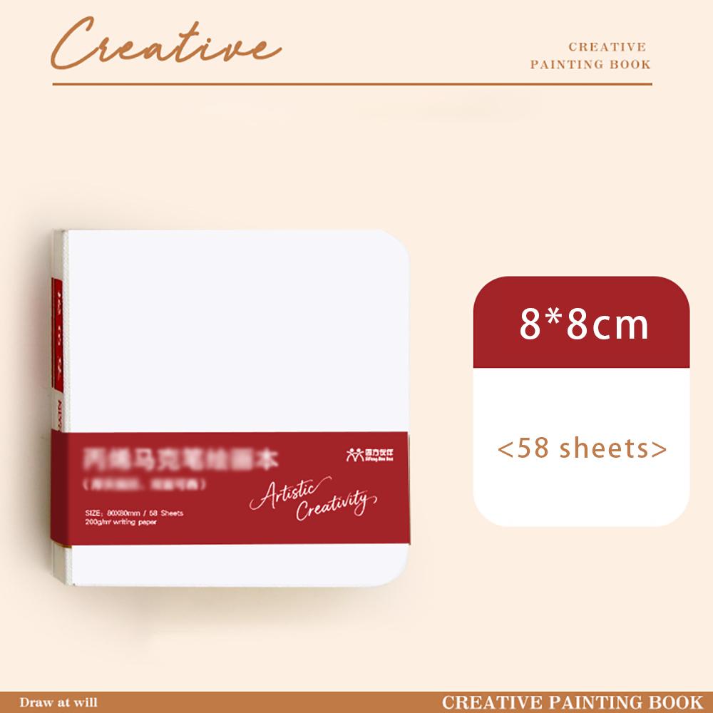 58 sheets Thickened drawing book, watercolor drawing blank portable acrylic marker drawing book, sketch sketchbook