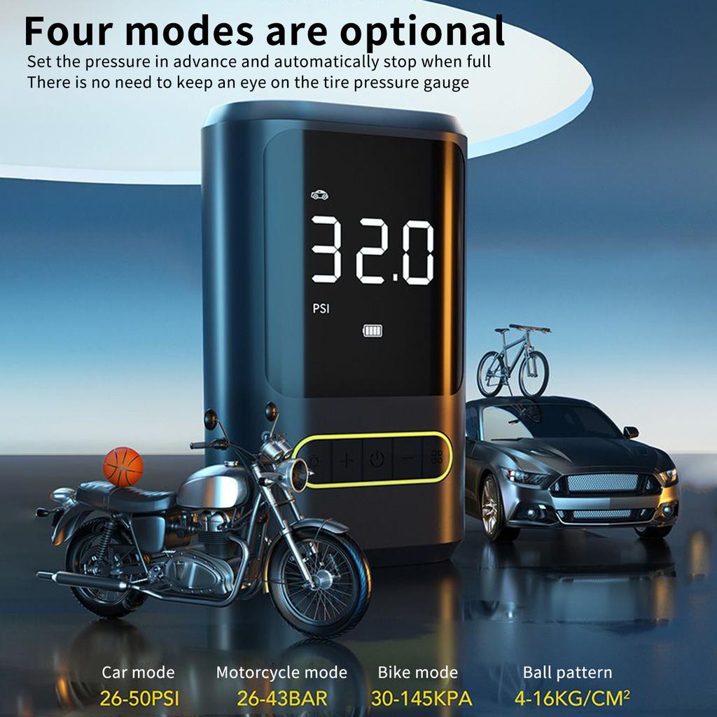 Portable Cordless Air Compressor USB Rechargeable Car Tire Inflator Power Bank Air Pump 150PSI with