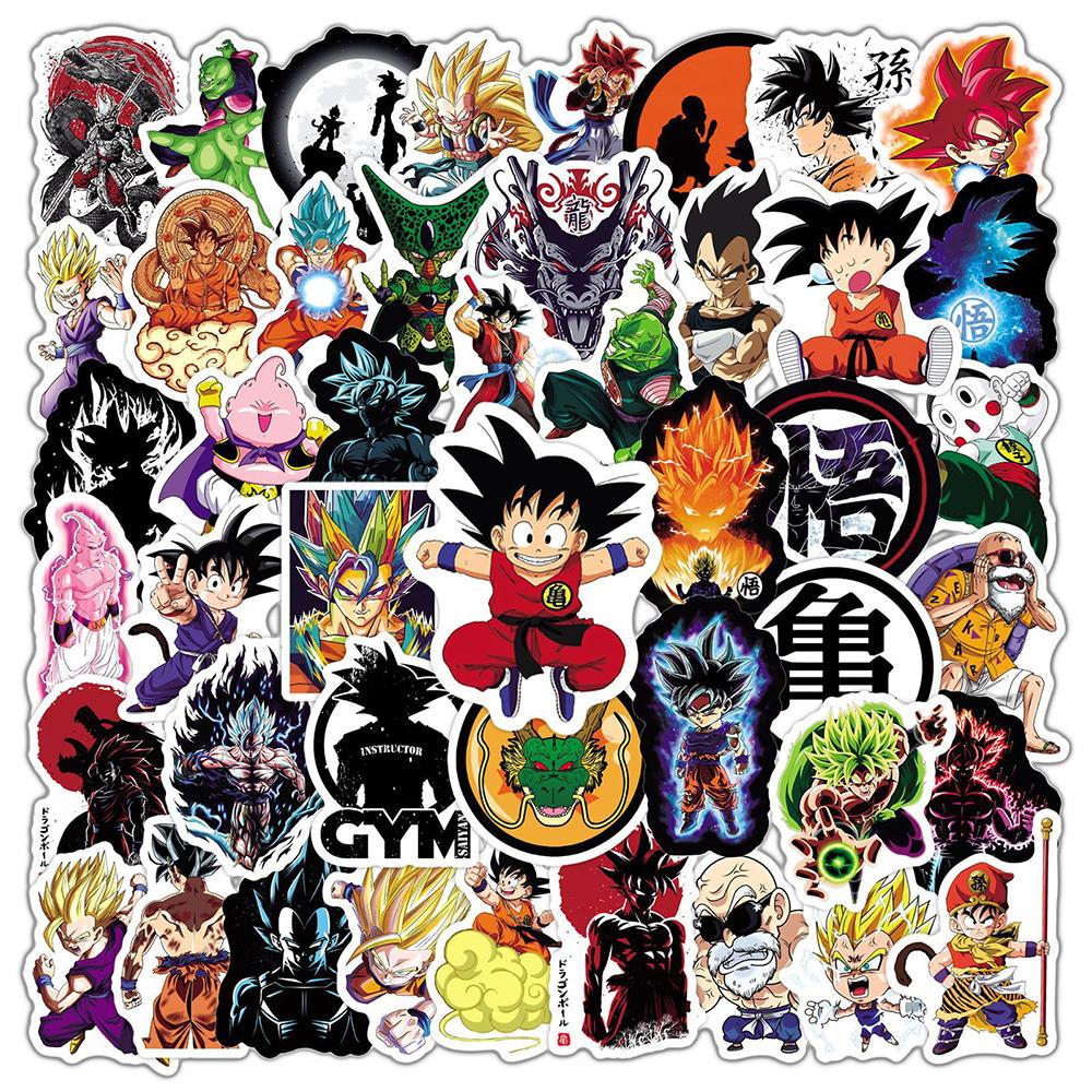 50/100pcs Japanese Anime Dragon Ball Stickers Cool Cartoon Son Goku Decals Laptop Phone Luggage Classic Manga Sticker Decoration