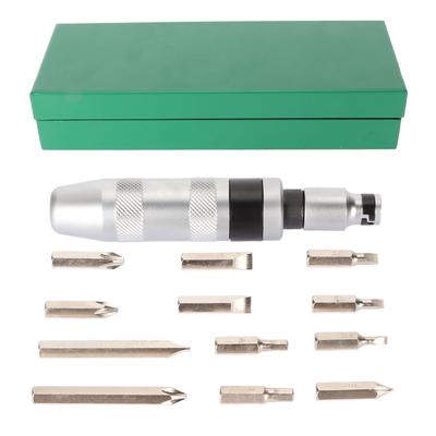 13Pcs Manual Impact Driver Set Aluminium Alloy 1 2in Reversible Handheld Impact Screwdriver and Impact Screwdriver Bits
