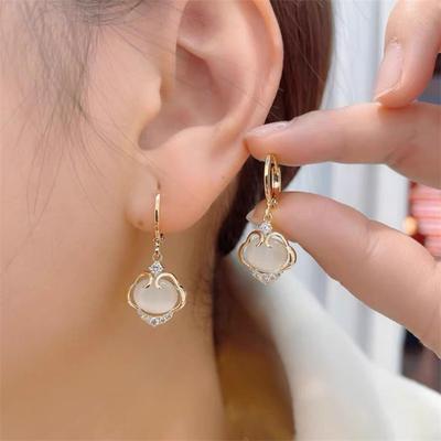 New Fashion Simple Opal Ruyi Dangle  Earrings  for Women Girl Gift Jewelry Wholesale