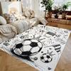 ZYFootball Area Rug Soccer Floor Decor Washable Carpet for Living Room Bedroom Kid Room Gamer Room Stylish Sports Themed Rug