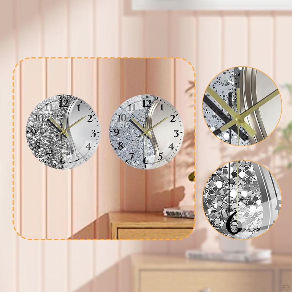 Wall Clock Decorative Aesthetic Round Artistic Ornament Silent for Office Dining Room