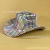 European and American Colorful Sequined Striped Plaid Western Cowboy Hat Women's Party Bar Stage Fashion Top Hat