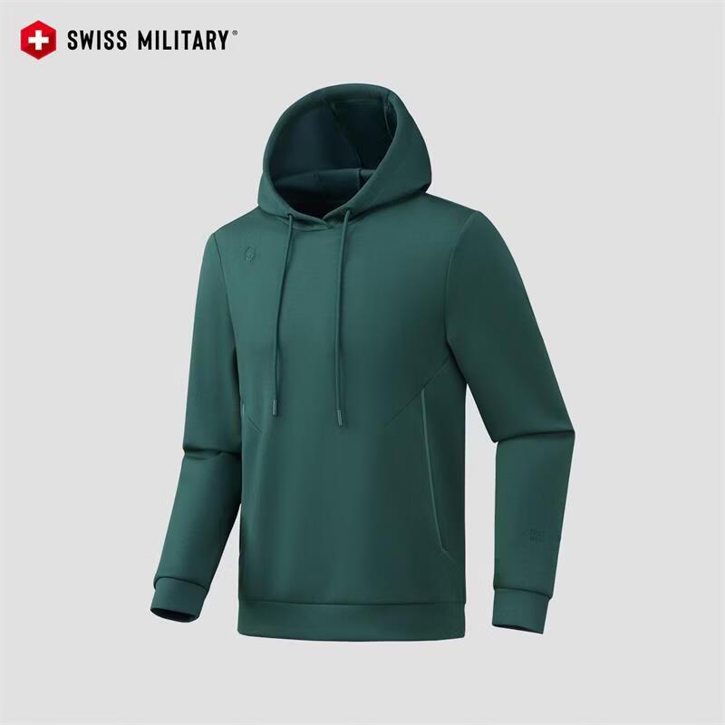 SWISS MILITARY Men s Hooded Sweatshirt 4XL темно-зеленого