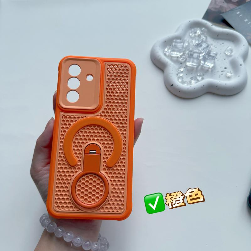 For Samsung A27 Case 360° Ring Bracket Case For Galaxy A27 For Magsafe Wireless Hollow Cooling Heat Dissipation Shockproof Cover For Galaxy A27