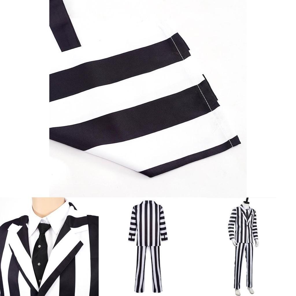 Michael Keaton Striped Suit For Halloween Wizard Cosplay Perfect For Stage Play