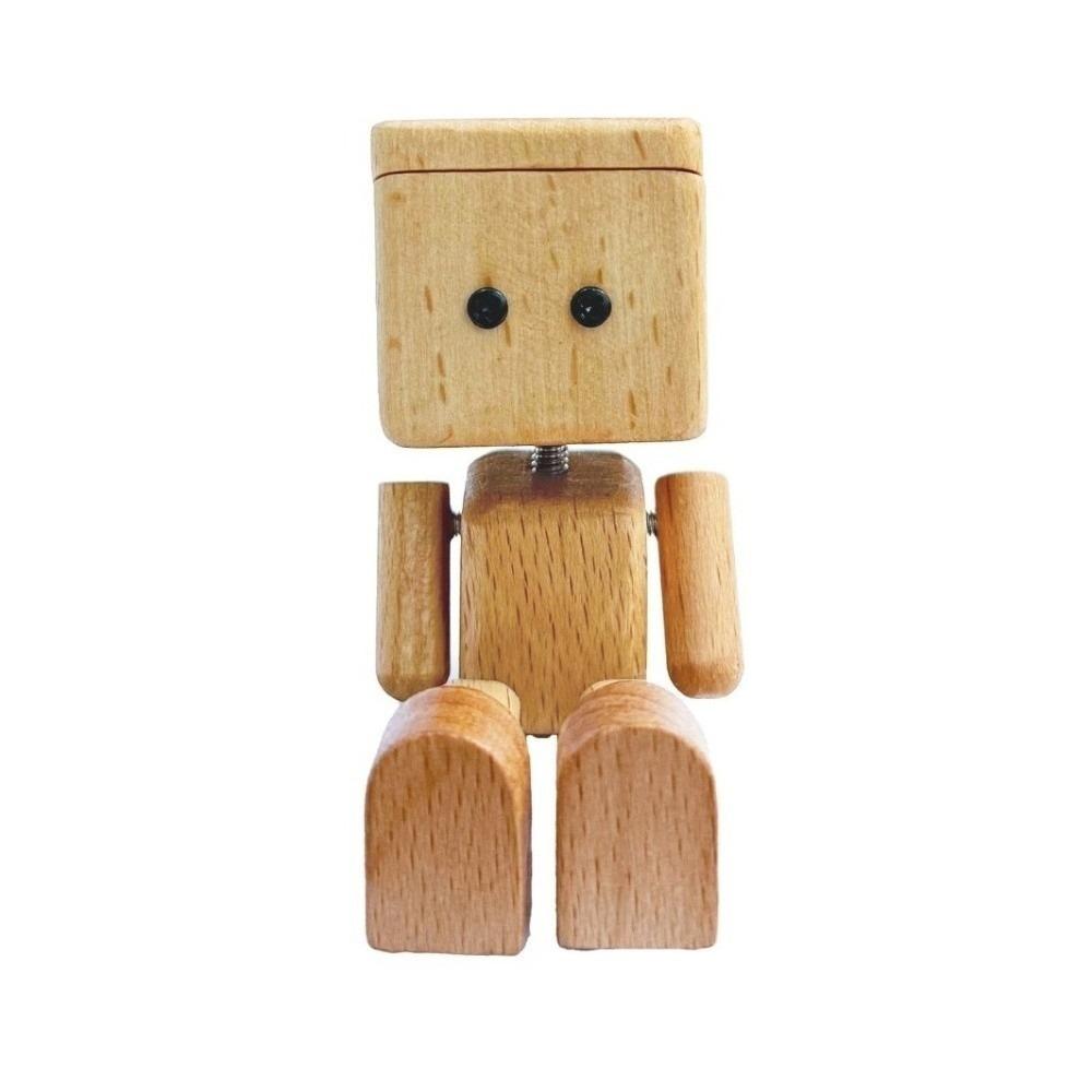 

with Lid Shaking Wooden Man Figurine Leg-swinging Car Air Freshener Holder Home светло-коричневого