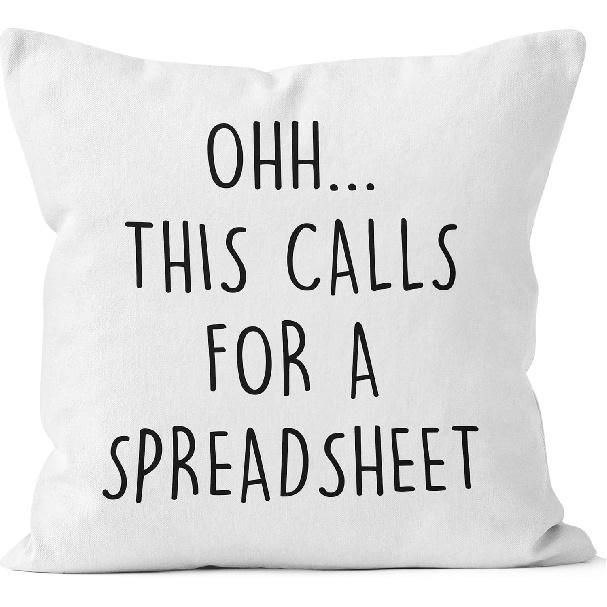 Funny Sarcastic Coworker Gifts Pillow Covers 18x18, Funny Office Decor, Humorous Ohh This Calls for a Spreadsheet Decorative Throw Pillow Covers for
