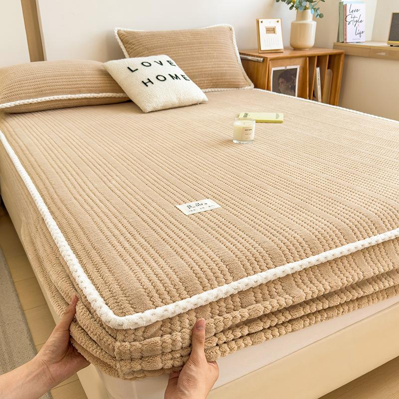 Thick Jacquard Milk Velvet Single Bed Sheet Non slip Sheet Cover