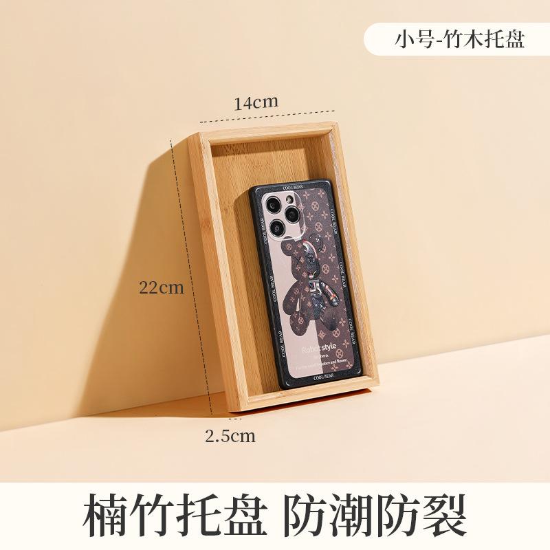 

Поднос для фаст-фуда, поднос для фруктов, прямоугольный двуручный бамбуковый поднос, экологически чистый, бытовой, подставка с ручкой для чайной чашки, тарелка