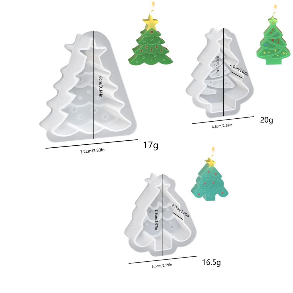 Christmas Tree Snowflake Silicone Candle Mold DIY Xmas Ornaments Making Soap Plaster Resin Casting Molds Home Decor Craft Gifts
