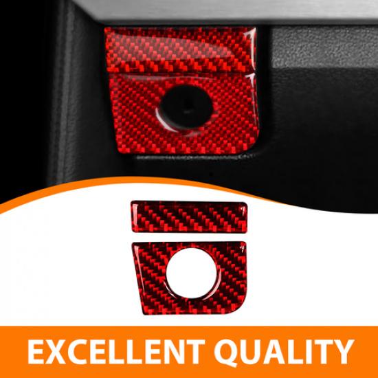 Carbon Fiber Co-Pilot Storage Box Switch Cover Trim For Ford Mustang 2015-