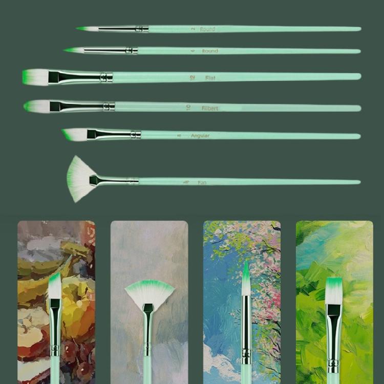 6 Pcs Watercolor Paint Brushes Set Nylon Hair Painting Brush Art Tool Drawing and Art Supplies For Creative Projects