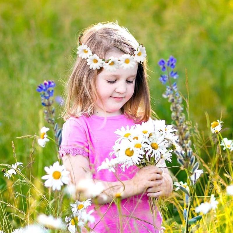 Set of 12PCS Handmade Headbands Fashion Flower Hairband Sun flower Crown Flower Hairband for Women Unique Decors